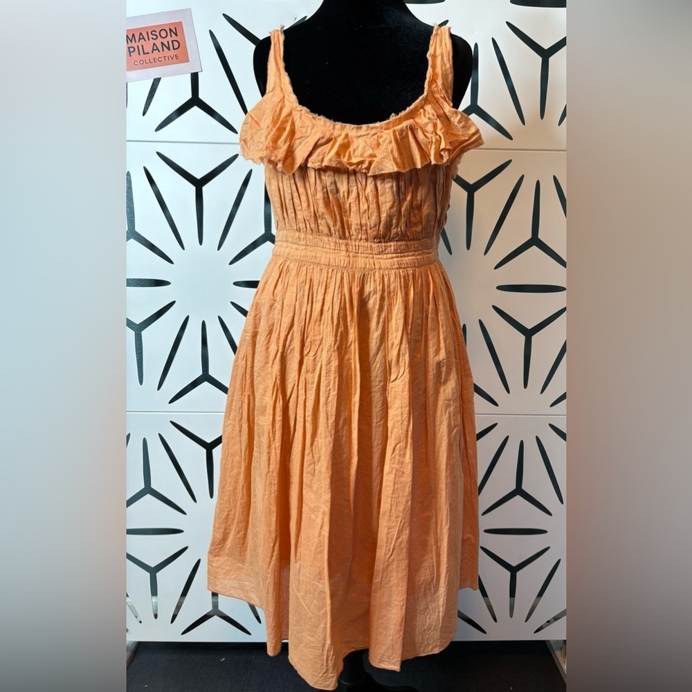 Sundance Peachy Orange Flouncy Dress Women’s Size 8